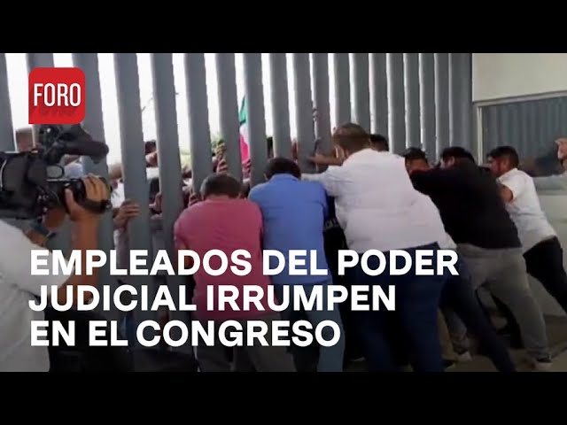 ⁣Trabajadores del Poder Judicial toman el congreso de Yucatán - Las Noticias