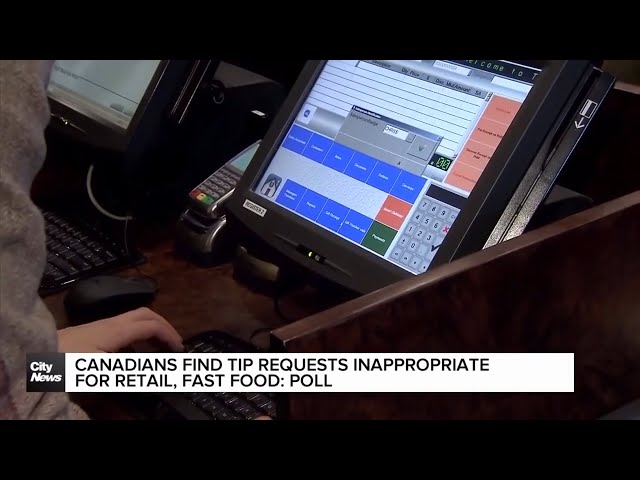 ⁣Canadians find tip requests inappropriate for retail, fast food: poll