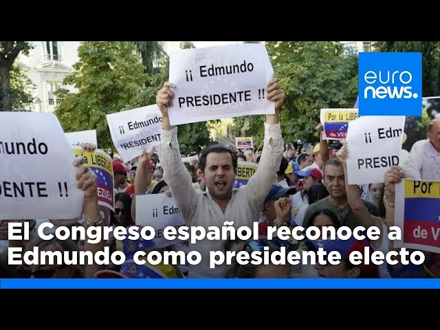 ⁣El Congreso español vota a favor de reconocer a González Urrutia como presidente electo de Venezuela