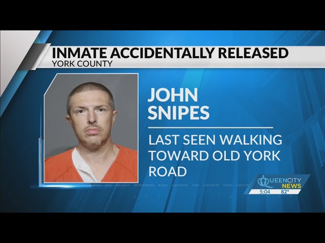 ⁣York County inmate at large after ‘erroneous’ release from detention center