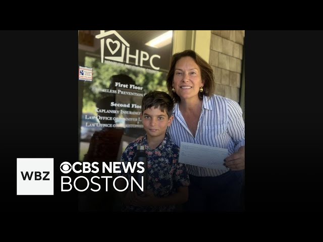 ⁣9-year-old presents $1,000 check to support homeless families on Cape Cod