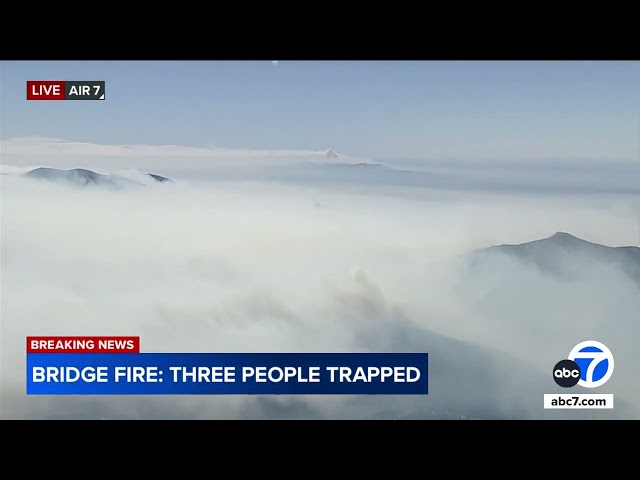 ⁣3 people trapped near Mt. Baldy due to massive Bridge Fire