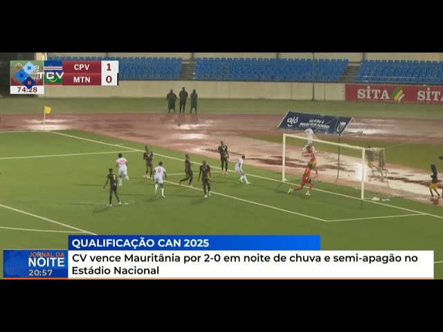 ⁣Cabo Verde vence Mauritânia por 2-0 em noite de chuva e semi-apagão no Estádio Nacional