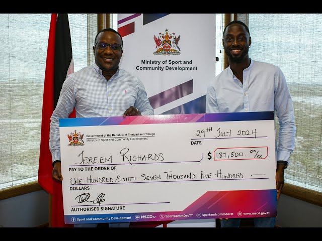 ⁣Jereem Receives Funding Under Elite Athlete Assistance Programme