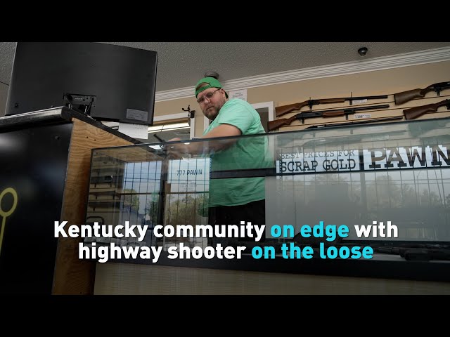 ⁣Kentucky community on edge with highway shooter on the loose