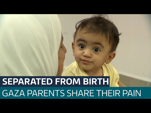 ⁣Gazan parents share agony of being separated from babies across border | ITV News