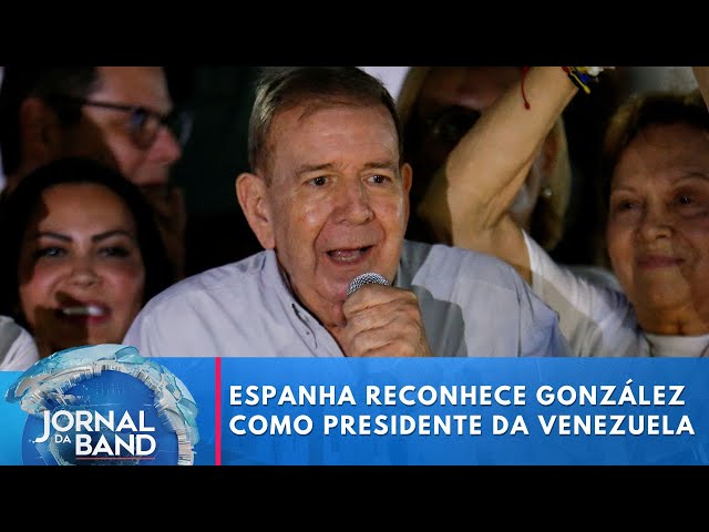 ⁣Espanha reconhece González como presidente eleito da Venezuela | Jornal da Band