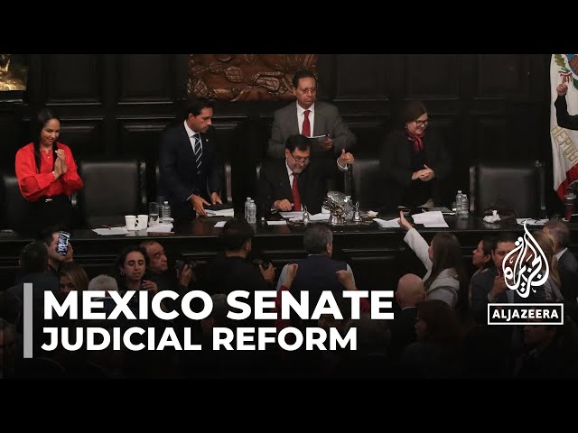 ⁣Mexico’s Senate passes judicial reform after protesters break into chamber