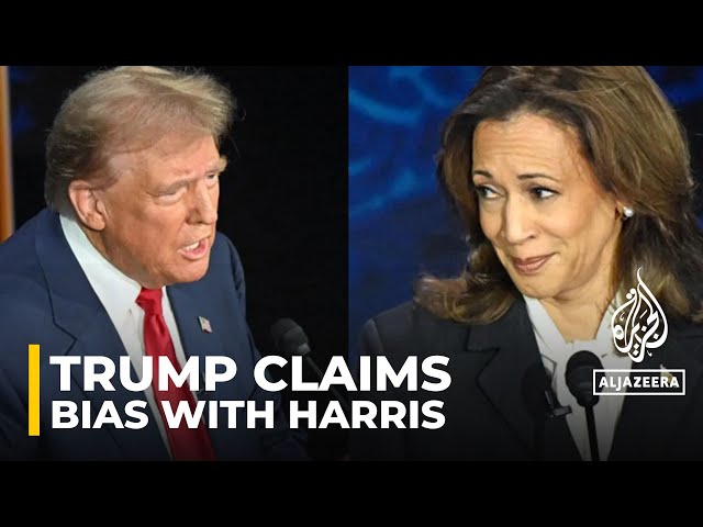 ⁣Trump claims bias in first presidential debate with Harris