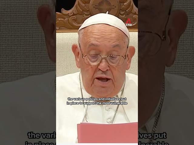 ⁣Pope Francis' state address in Singapore