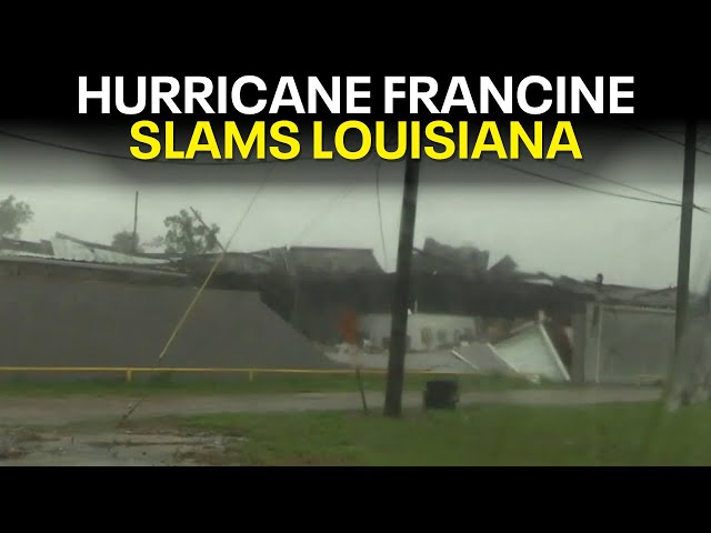 ⁣Francine slams Louisiana as Category 2 storm