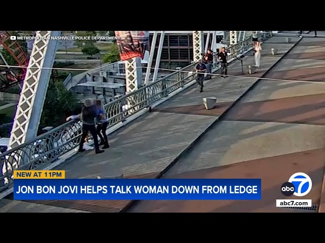 ⁣Jon Bon Jovi helps talk woman off ledge of Nashville bridg