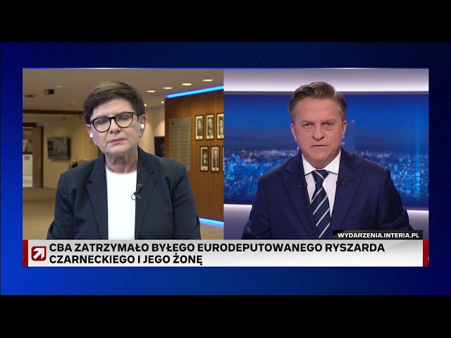 ⁣"Musimy pozwolić służbom pracować". Beata Szydło o zatrzymaniu Ryszarda Czarneckiego