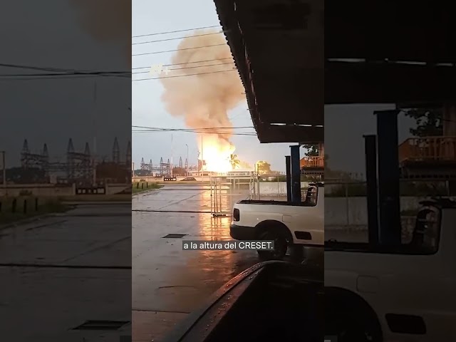 ⁣Ocurre explosión en estación eléctrica en Tabasco #nmas #tabasco #incendio #shorts