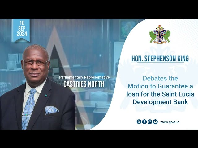 ⁣Hon. Stephenson King, Debates the Motion to Guarantee a loan for the SLDB