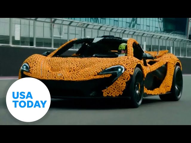 ⁣Check out F1's Lando Norris driving a McLaren replica made of Legos | USA TODAY