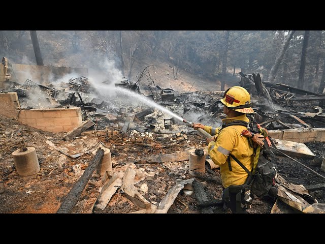 ⁣Three large wildfires scorch parts of Southern California