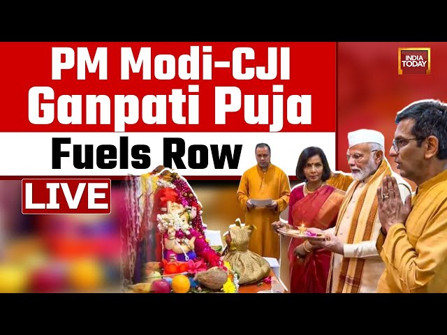 ⁣LIVE: PM Modi At Chief Justice's Residence For Ganpati Puja Sparks Row | PM Modi And CJI News