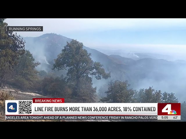 ⁣Line Fire in San Bernardino County burns over 36,000 acres