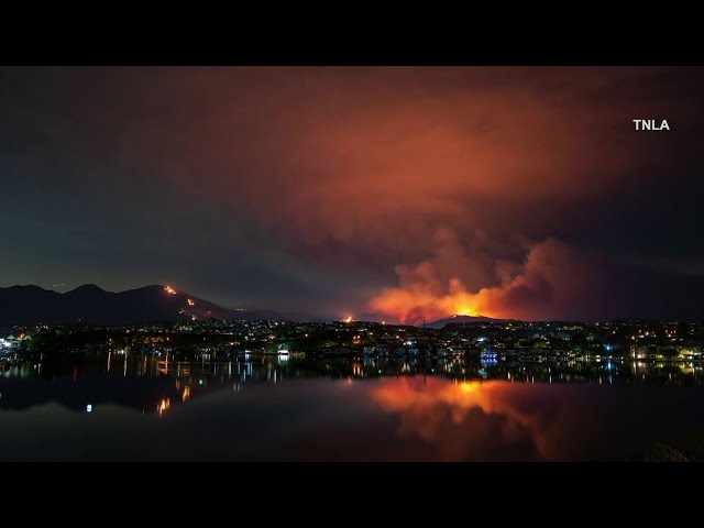 ⁣Timelapse video shows spread of Airport Fire