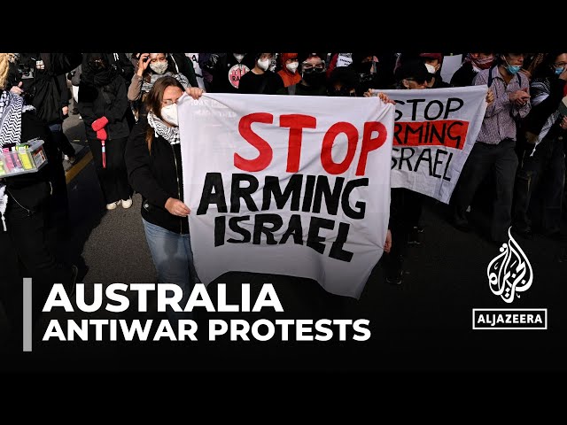 ⁣Clashes as antiwar protesters target Australian arms fair