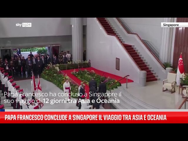 ⁣Papa conclude a Singapore viaggio tra Asia e Oceania