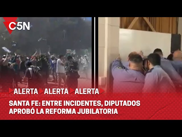 ⁣SANTA FE: entre INCIDENTES, DIPUTADOS APROBÓ la REFORMA JUBILATORIA