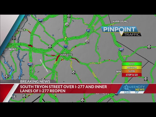 ⁣I-277 near uptown Charlotte reopens: CMPD