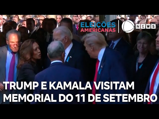 ⁣Trump e Kamala participam de homenagens às vítimas de 11 de setembro