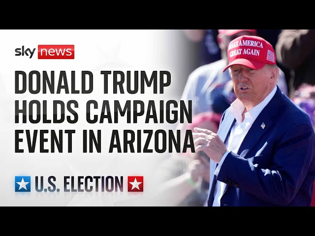 ⁣Republican presidential candidate Donald Trump holds campaign event in Arizona - Watch live