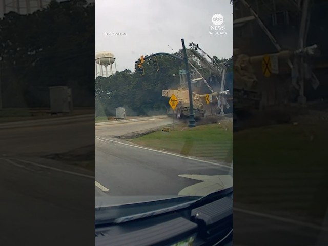 ⁣Train slams into 18-wheeler carrying military vehicle in South Carolina