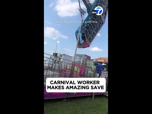 ⁣Clutch catch! Carnival worker makes amazing save