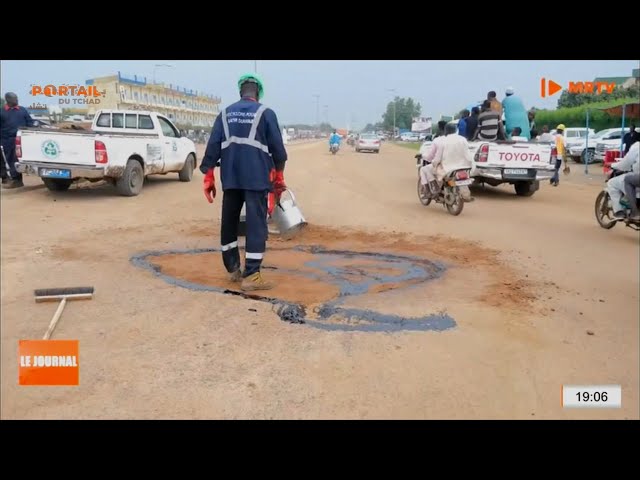 ⁣INFRASTRUCTURES - Lancement de la phase pilote pour le colmatage des nids-de-poule à N'Djamena