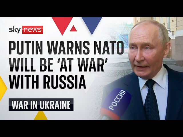 ⁣Putin warns NATO will be 'at war' with Moscow if Ukraine fires long-range missiles at Russ