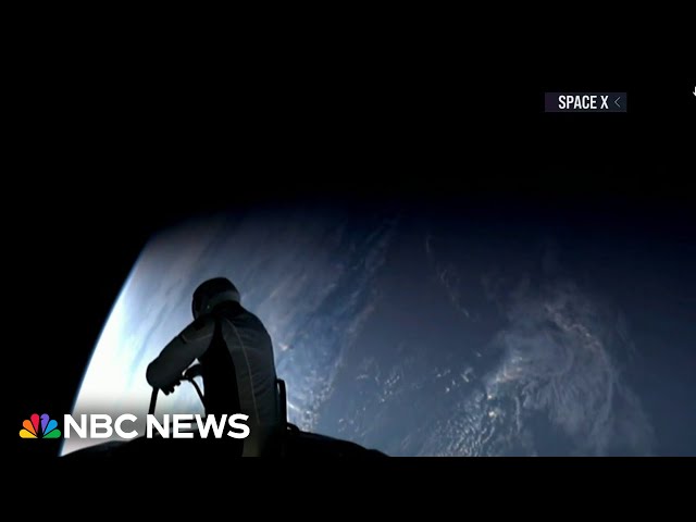 ⁣SpaceX crew performs historic spacewalk