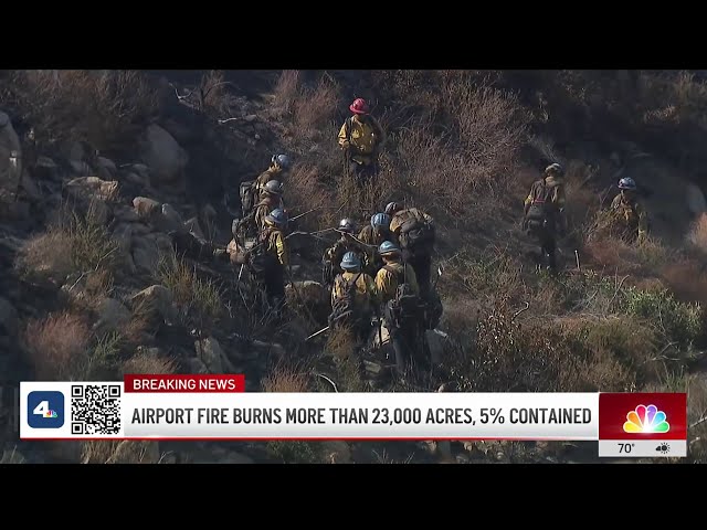 ⁣Fire crews making progress on 23,000 acre Airport Fire