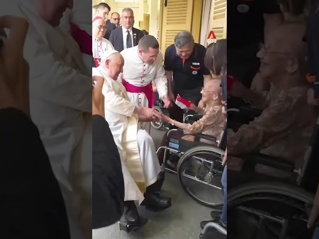 ⁣Pope Francis visits St Theresa's Home in Singapore