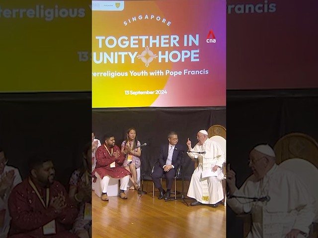 ⁣Pope Francis visits Catholic Junior College in Singapore