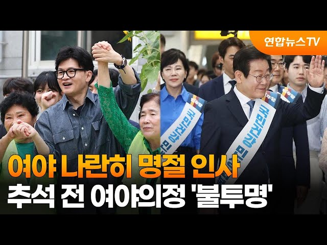 ⁣여야 나란히 명절 인사…추석 전 여야의정 '불투명' / 연합뉴스TV (YonhapnewsTV)