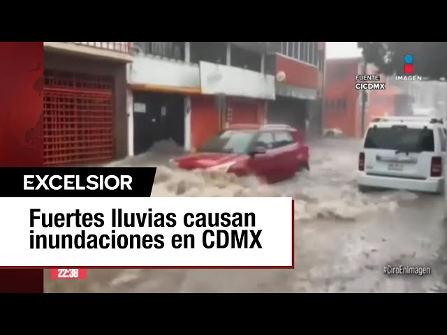 ⁣Inundaciones en Tlalpan, al sur de la CDMX, tras fuertes lluvias