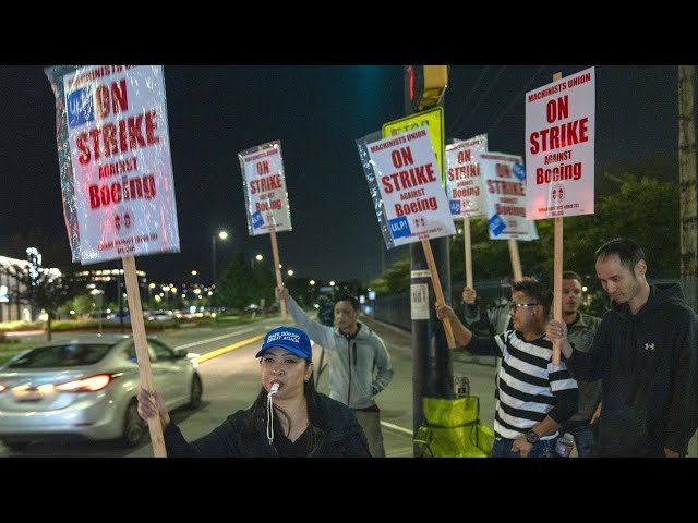 ⁣Boeing assembly workers go on strike