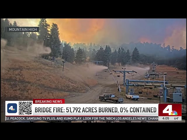 ⁣Bridge Fire burns dozens of homes and cabins