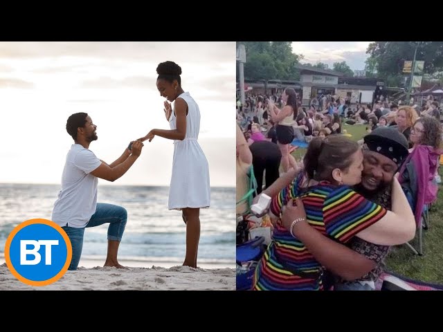 ⁣This video of a double proposal will make your heart melt