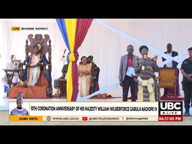 ⁣HRH. WILLIAM WILBERFORCE NADIOPE IV: REBECCA KADAGA'S FULL SPEECH AT 10TH CORONATION ANNIVERSAR