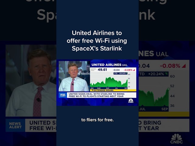 ⁣United Airlines to offer free Wi-Fi using SpaceX's Starlink