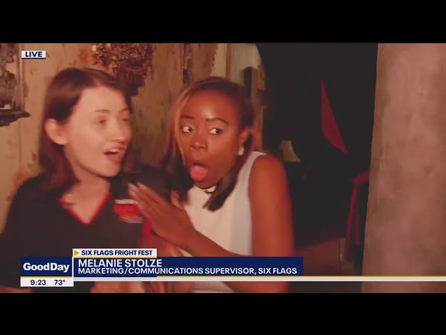 ⁣Reporter walks through haunted house on live TV