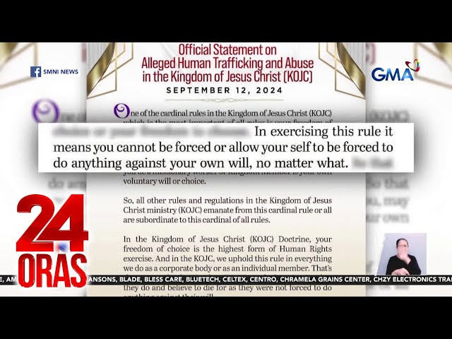 ⁣Kingdom of Jesus Christ, ikinatwiran na freedom of choice ang isa sa mga pangunahing... | 24 Oras