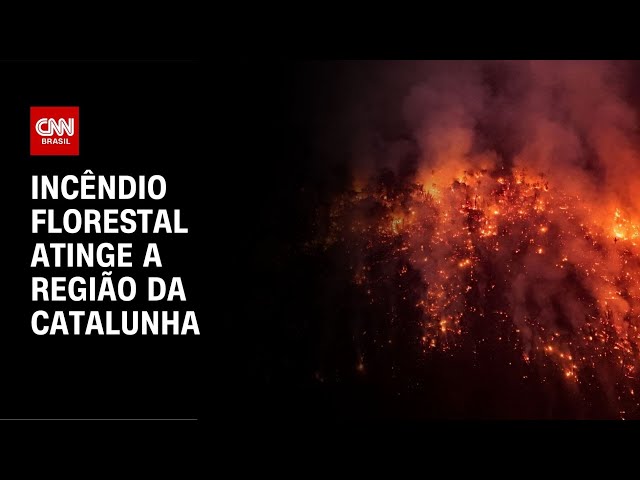 ⁣Incêndio florestal atinge a região da Catalunha | LIVE CNN