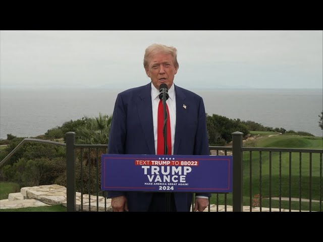 ⁣LIVE - Former President Trump addresses media at Trump National Golf Club in Los Angeles, CA