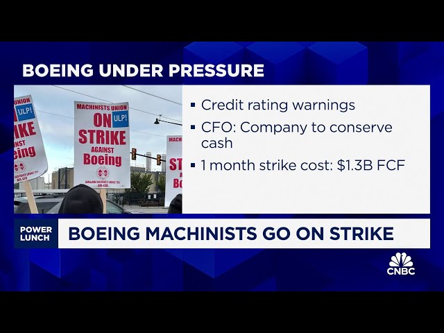 ⁣Boeing could face a $1.3b hit, if strikes continue for a month